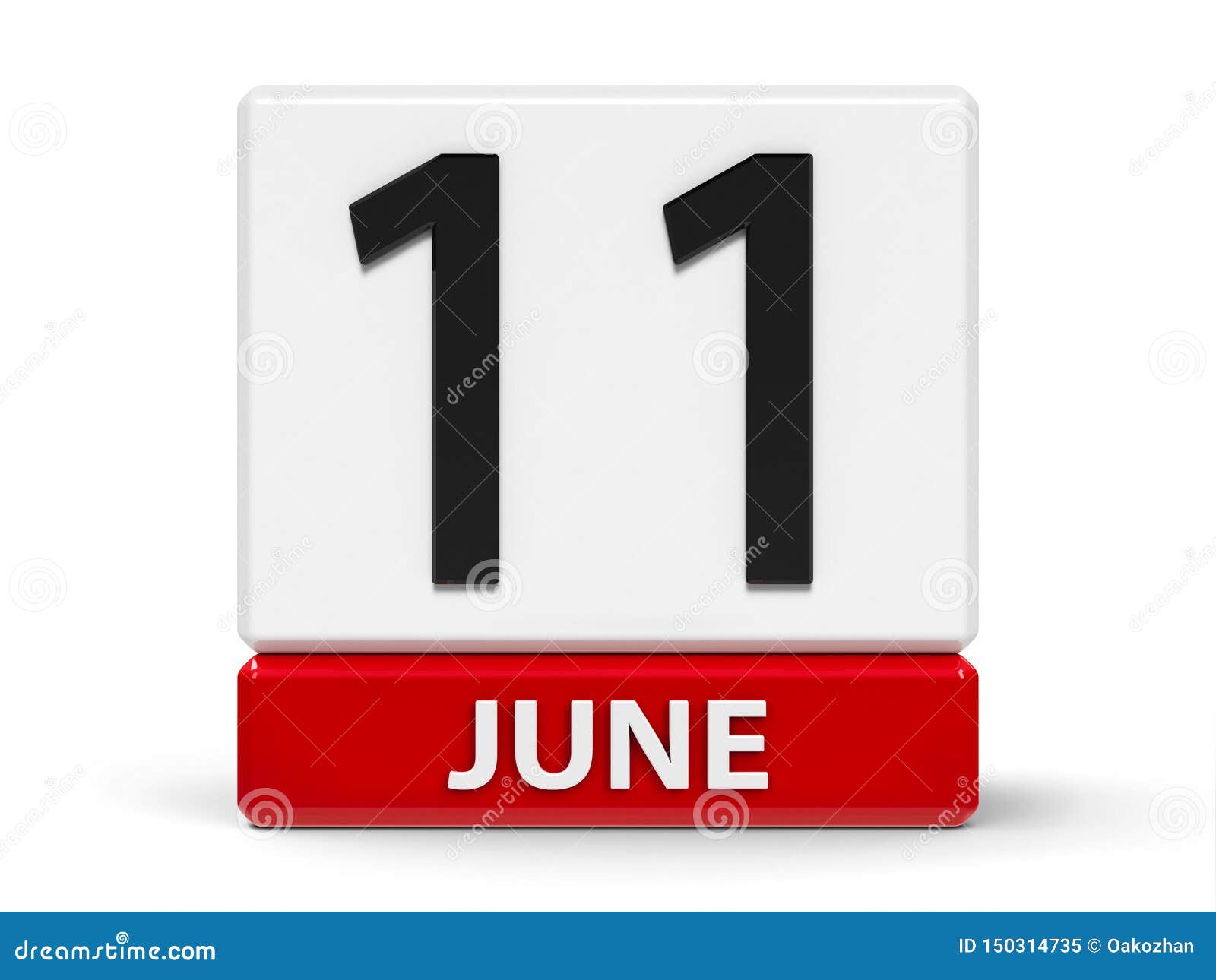 Cubes calendar 11th June stock illustration. Illustration of summer