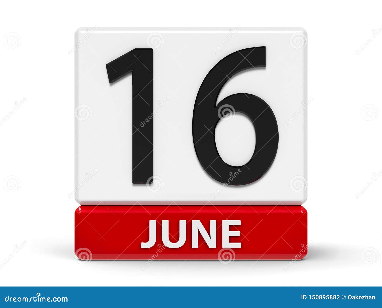 Cubes calendar 16th June stock illustration. Illustration of remember