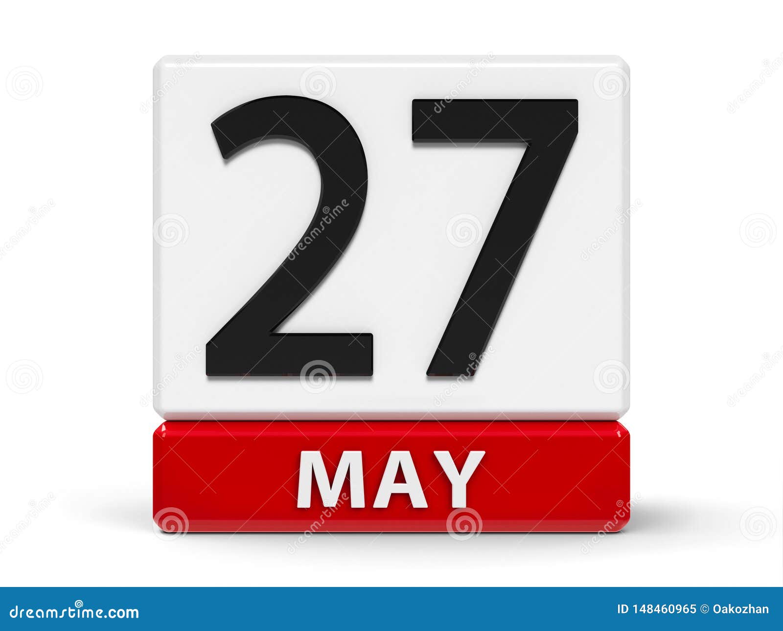 Cubes calendar 27th May stock illustration. Illustration of sign
