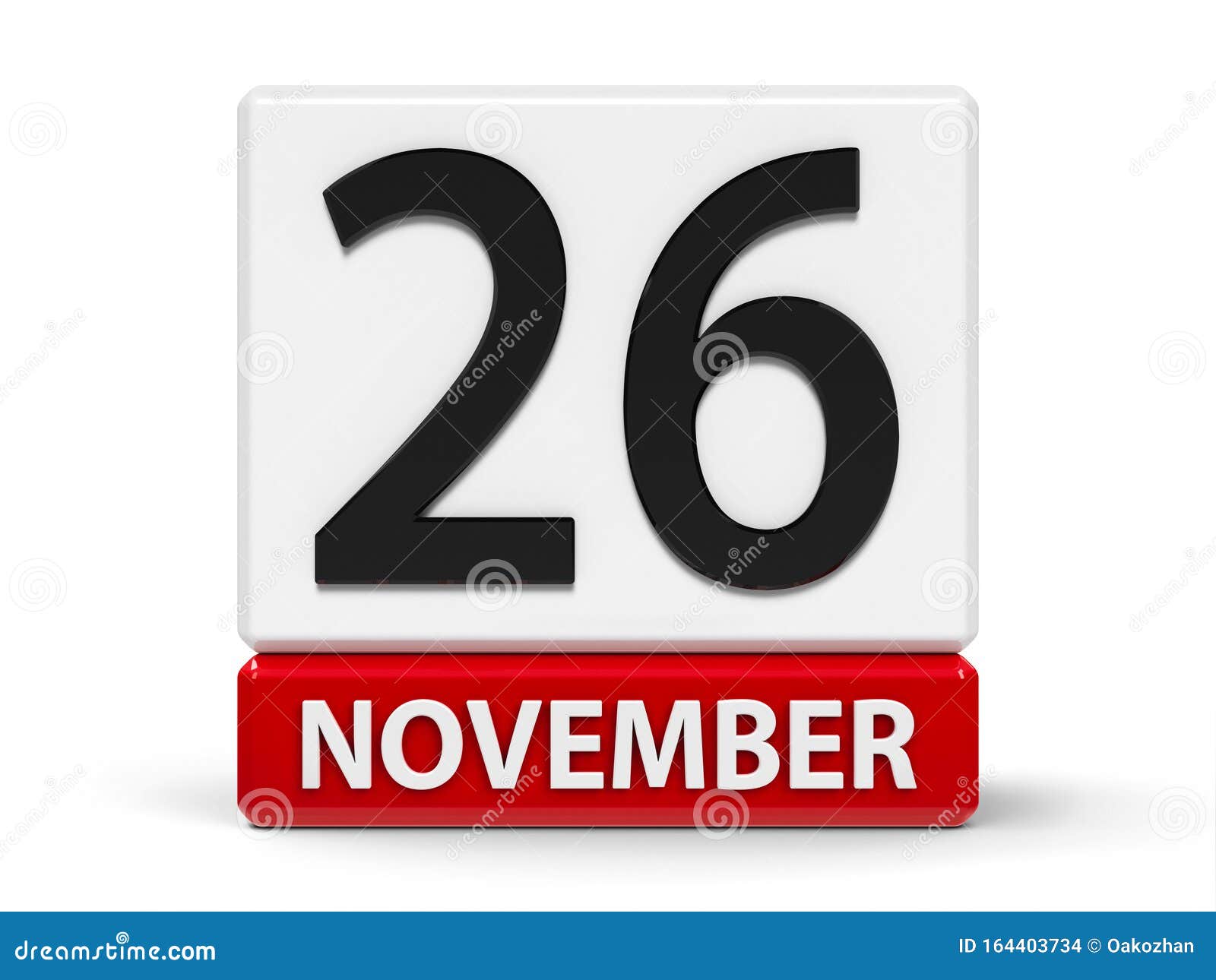 Cubes Calendar 26th November Stock Illustration Illustration of