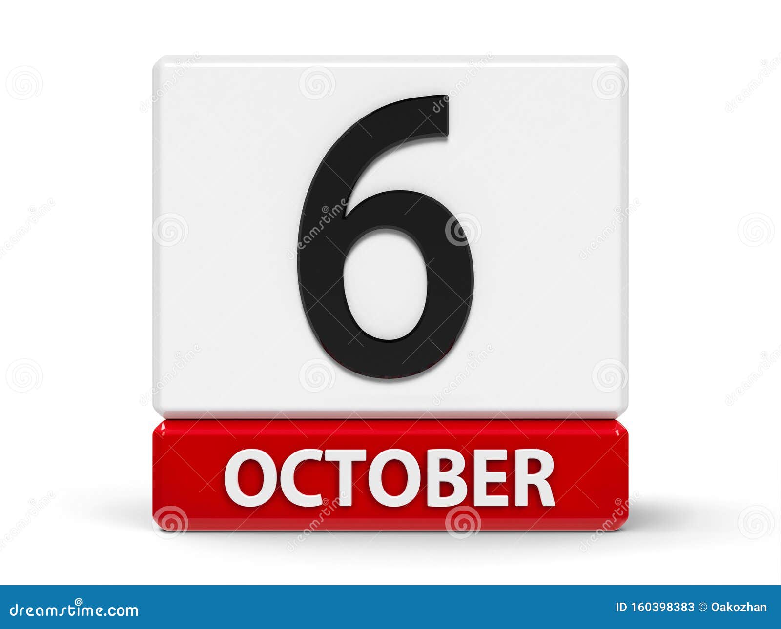Cubes calendar 6th October stock illustration. Illustration of 2020 160398383