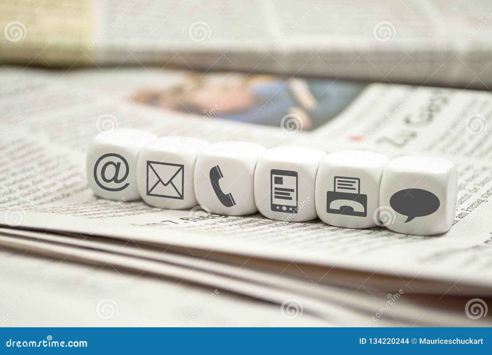 Cubes Dices with Customer Supper and Customer Service Stock Photo
