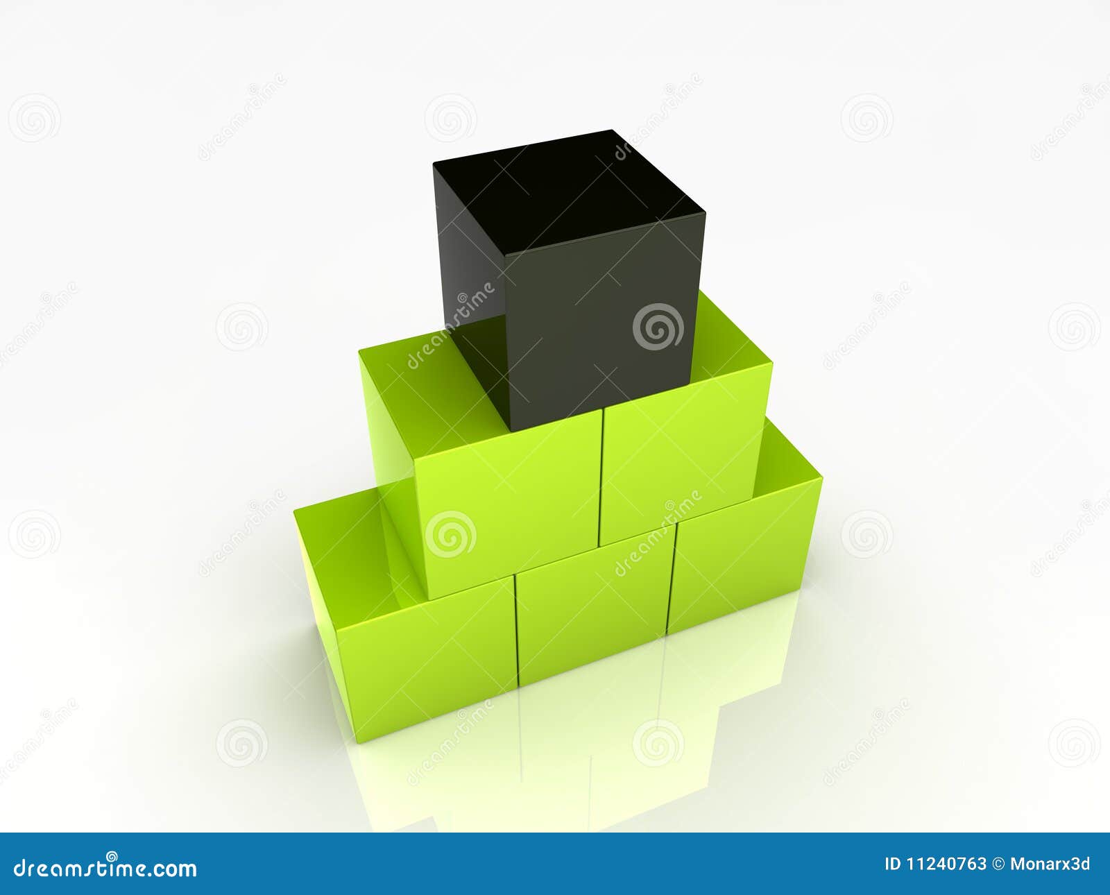 Cubes green pyramid stock illustration. Illustration of progression