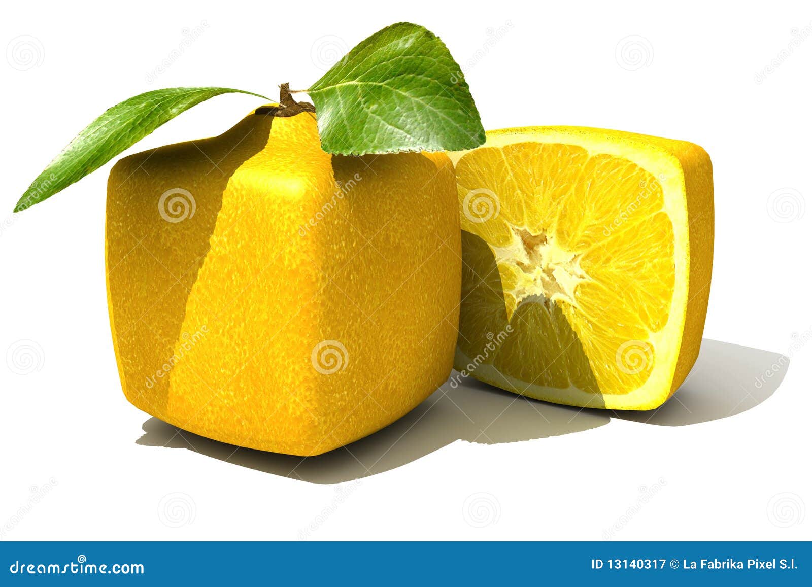 cubic lemon close up