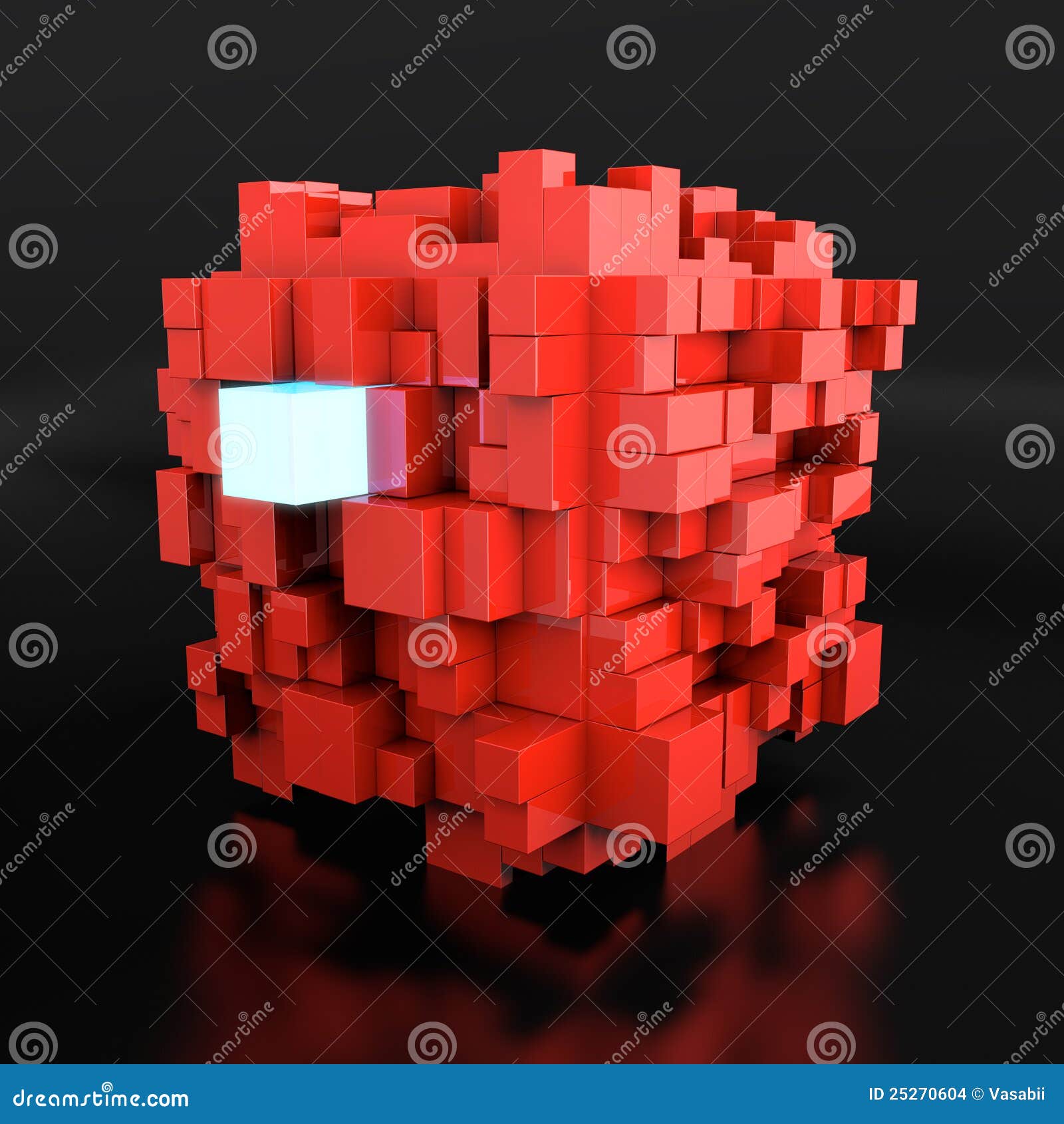 Cubo rojo stock de ilustraciÃ³n. IlustraciÃ³n de rojo, cubo - 25270604