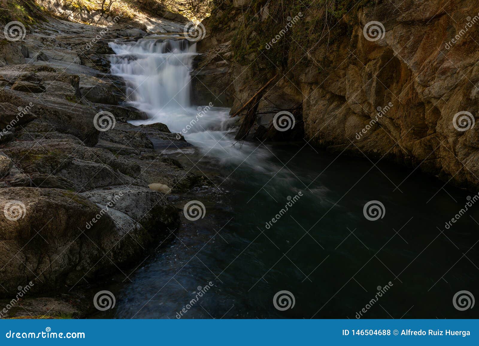 cubo waterfall in irati forest in navarra