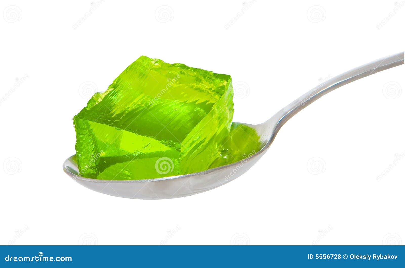 Cucchiaio Di Gelatina Verde Fotografia Stock Immagine di sfondo