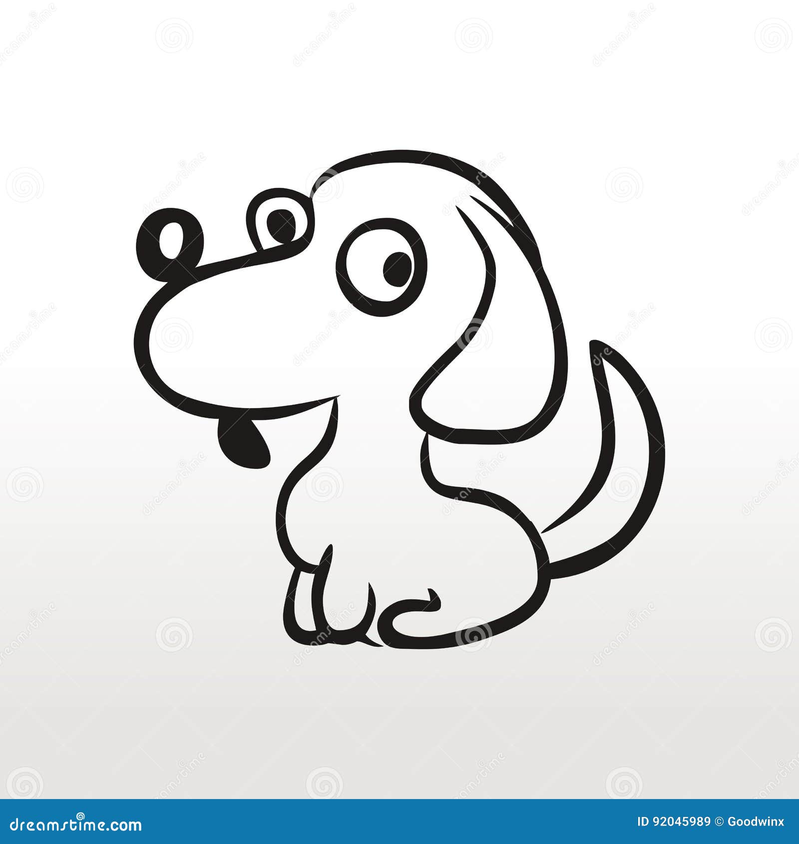 Cucciolo del disegno di profilo di coloritura del bambino del cane Libera da Diritti