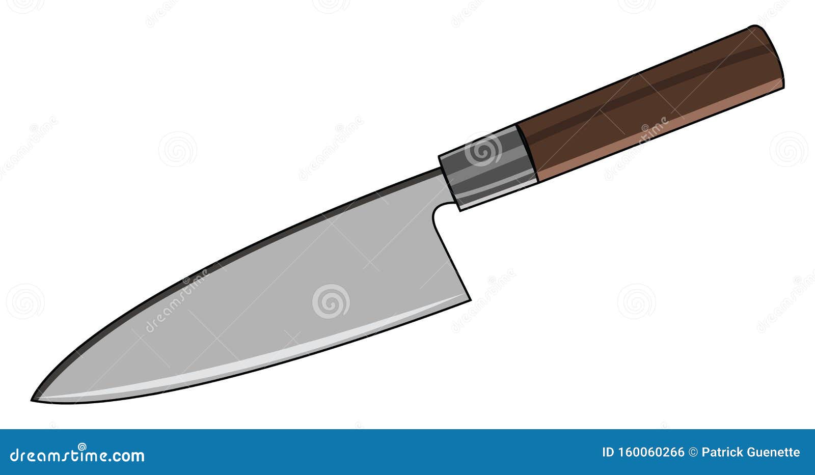 Cuchillo De Acero Afilado Utilizado En La Cocina Para Cortar O Cortar  Vegetales Y Frutas Dibujo O IlustraciÃ³n De Color Vectorial Ilustración del  Vector - Ilustración de color, carnicero: 160060266