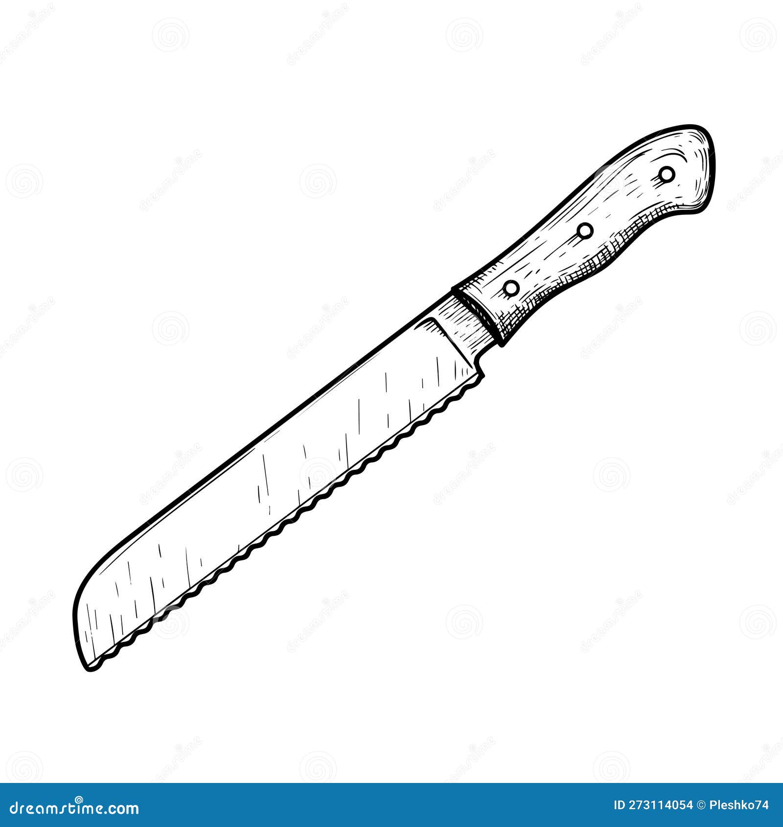 cuchillo carnicero estilo plano con mango negro. cuchillo de