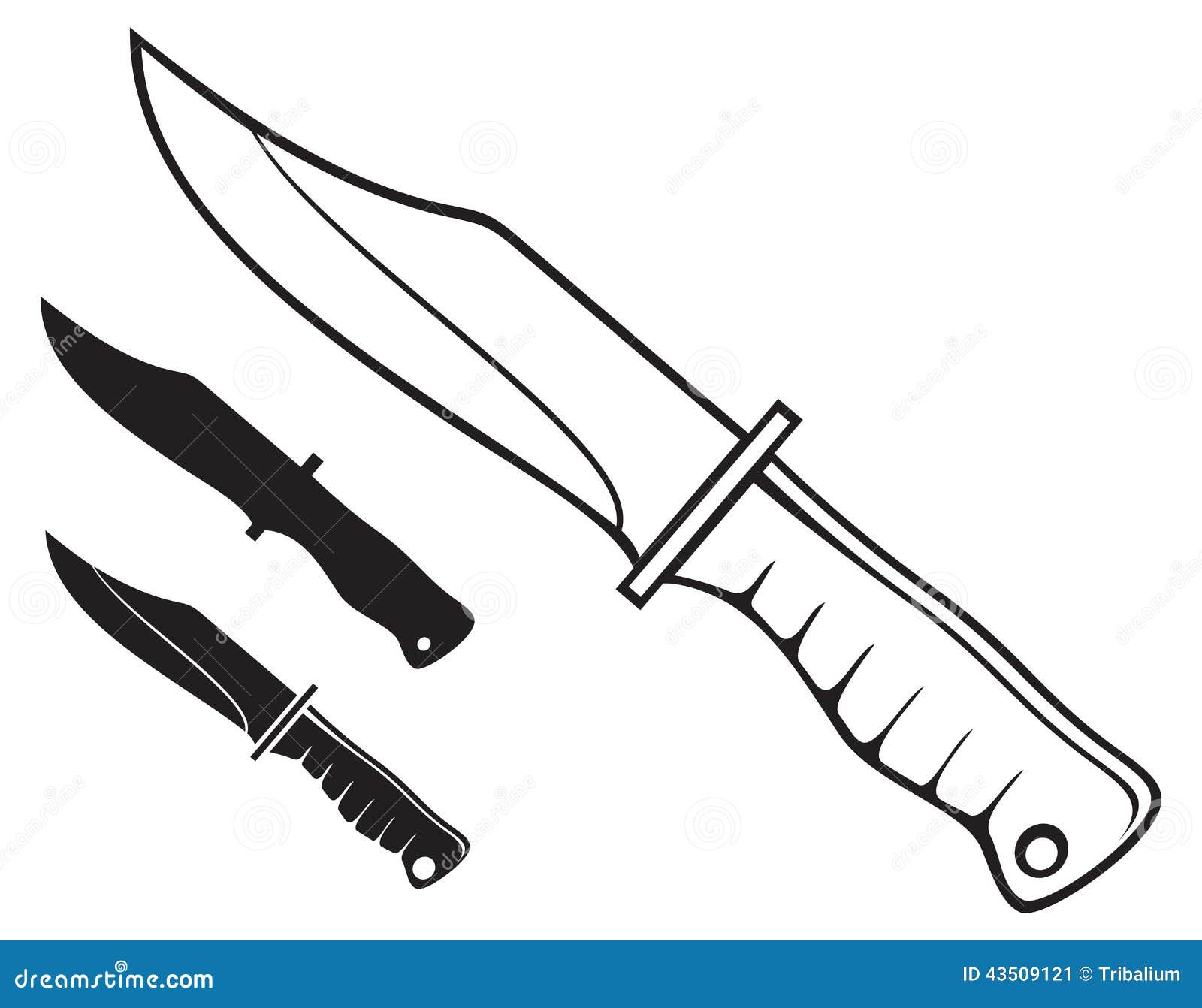 Cuchillo Militar Del Ejército. Conjunto De Dos Hojas Verde Oscuro Y Negro  Marciales Ilustraciones svg, vectoriales, clip art vectorizado libre de  derechos. Image 43597082