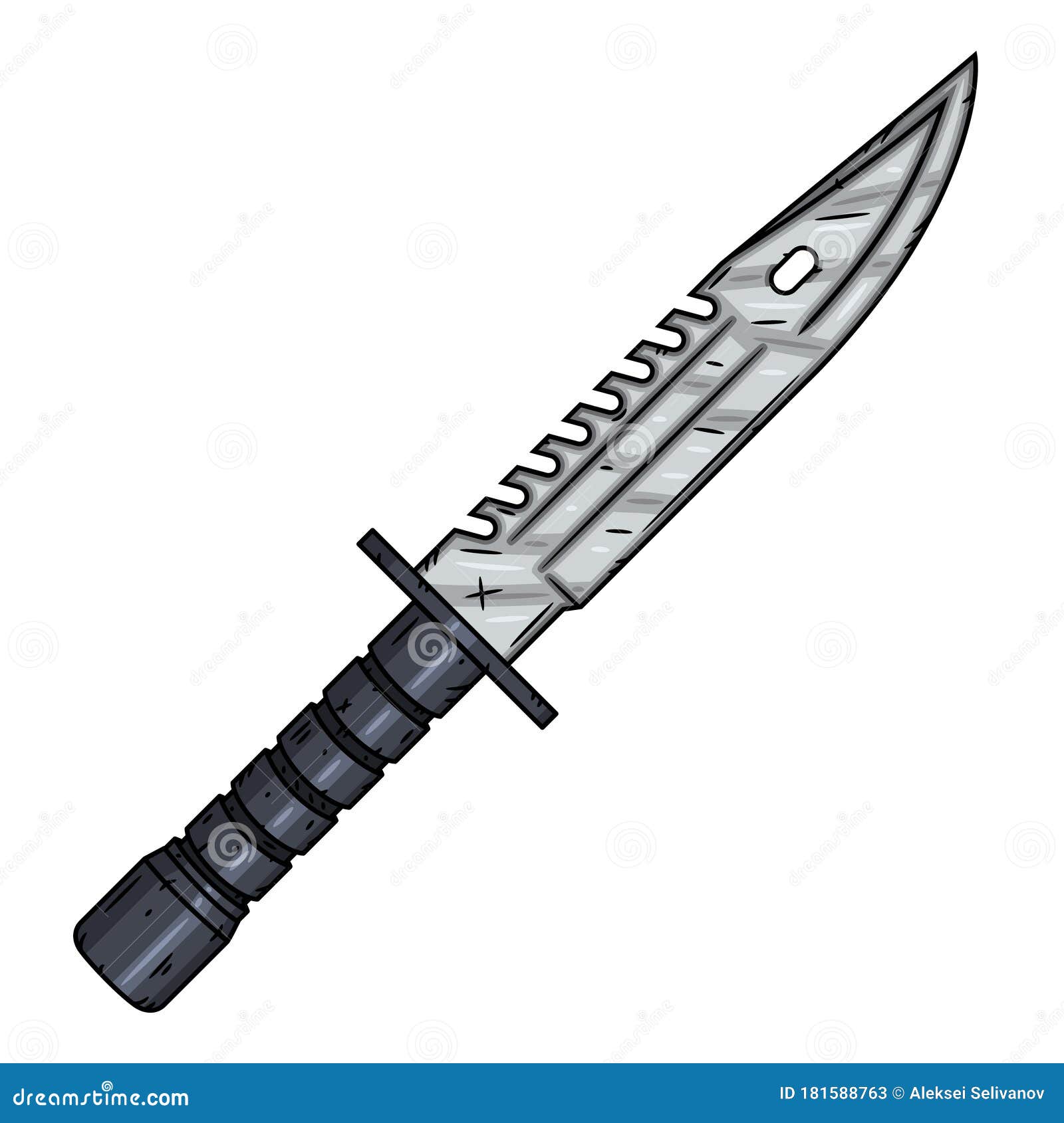 Cuchillo Táctico Estadounidense Aislado En Fondo Blanco. Stock de