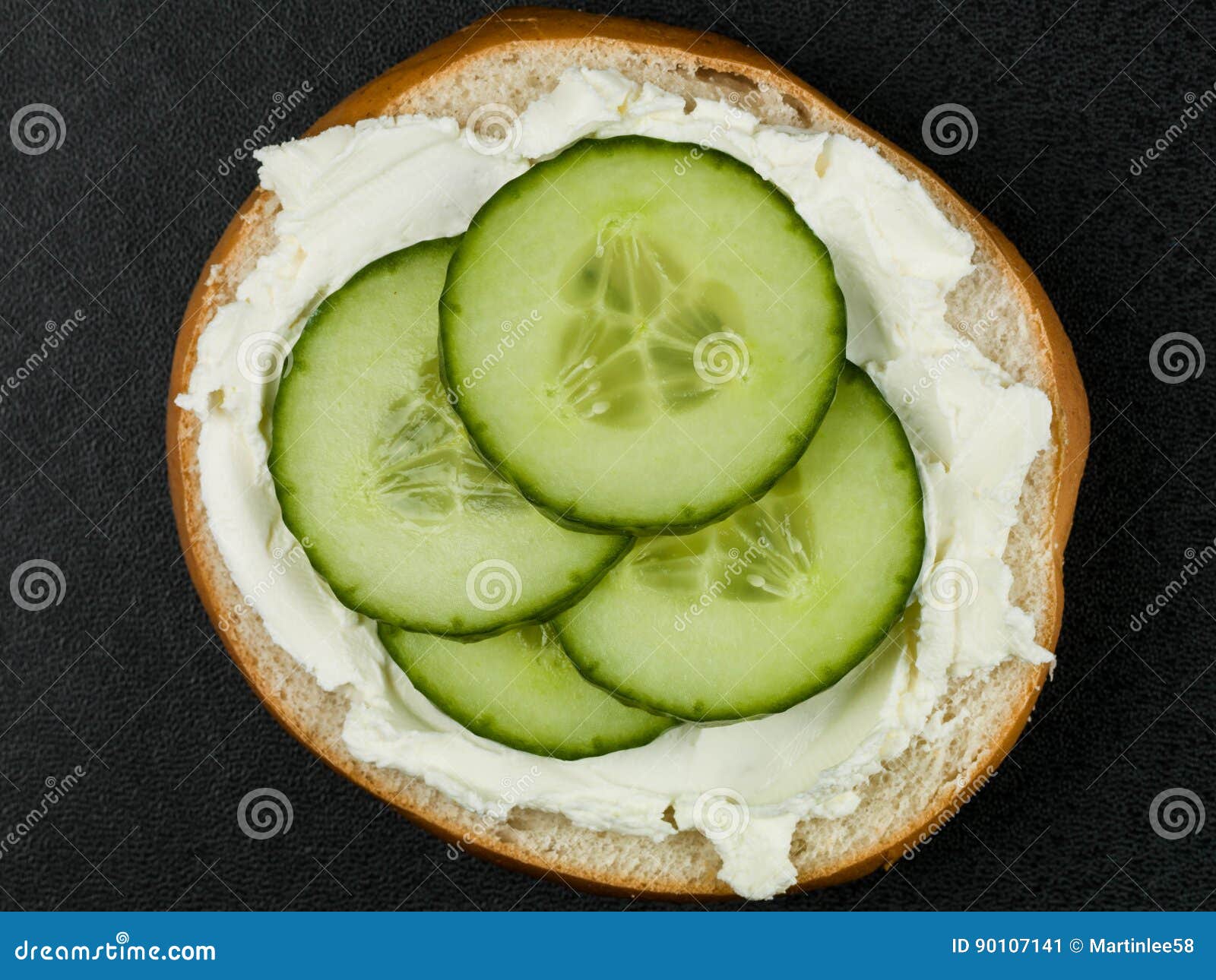Cucumber and Cream Cheese Bagel Stock Image Image of lunch, comfort