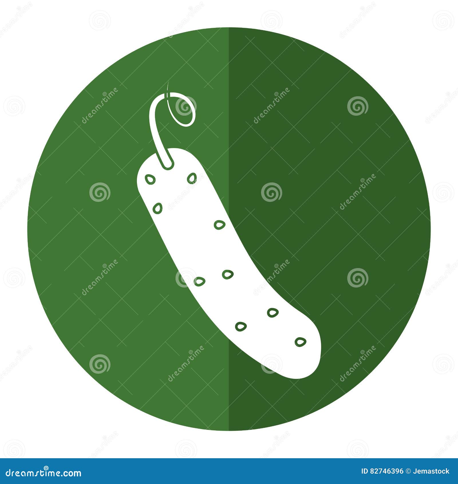Cucumber Nutrition Vegetable Green Circle Shadow Stock Vector