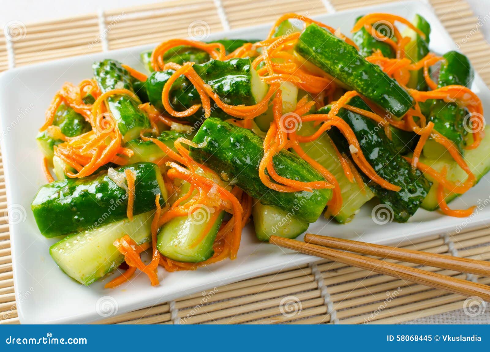 Cucumber Salad with Carrots Stock Image - Image of pepper, meal: 58068445