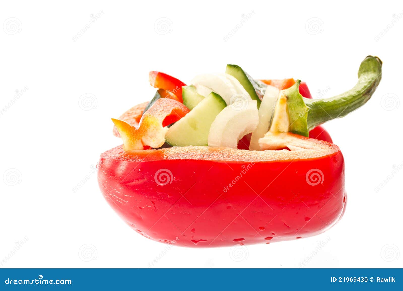 Cucumber Salad and Sweet Pepper Stock Photo Image of meal, herbs