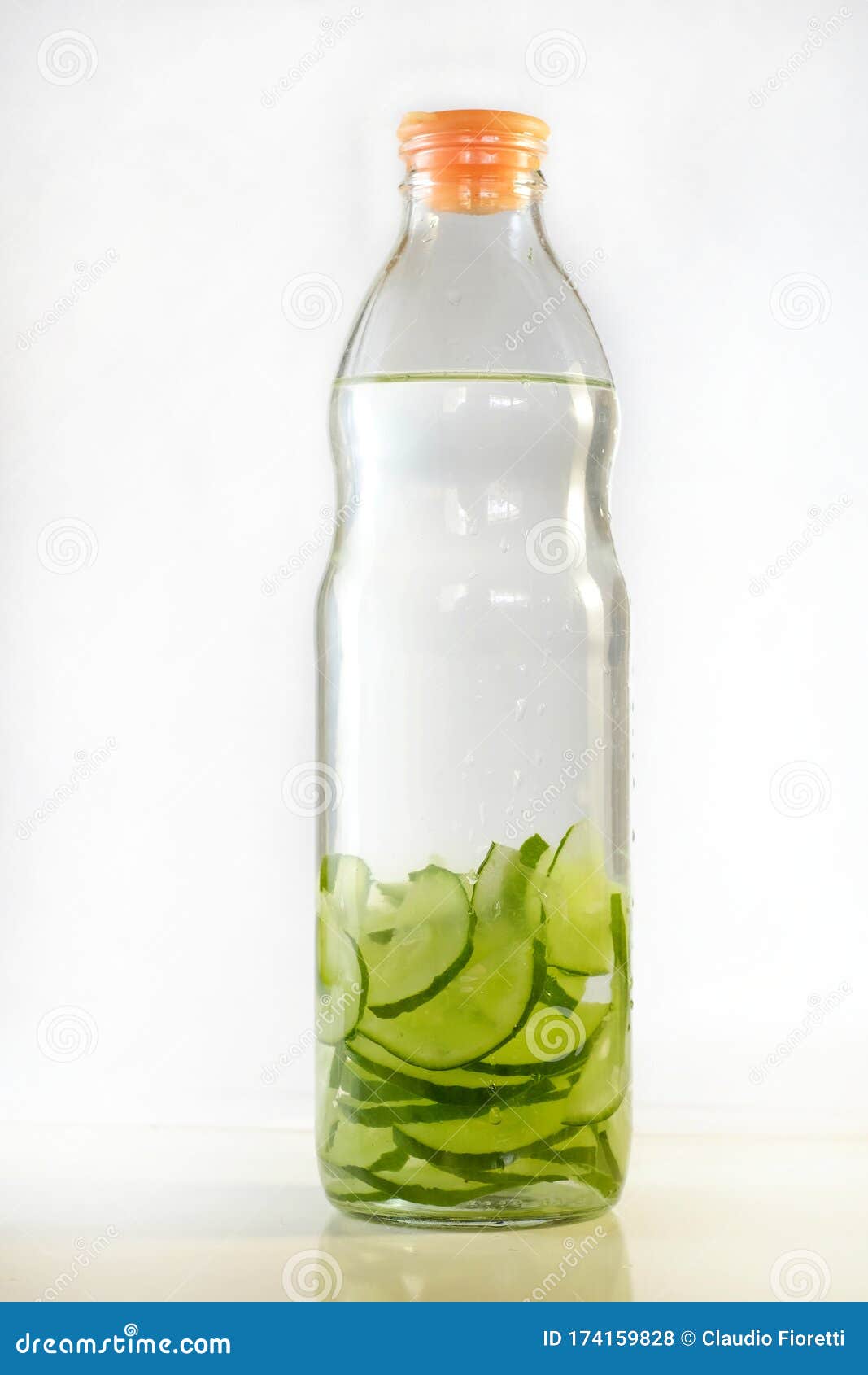 Cucumber water in a bottle stock photo. Image of cocktail 174159828