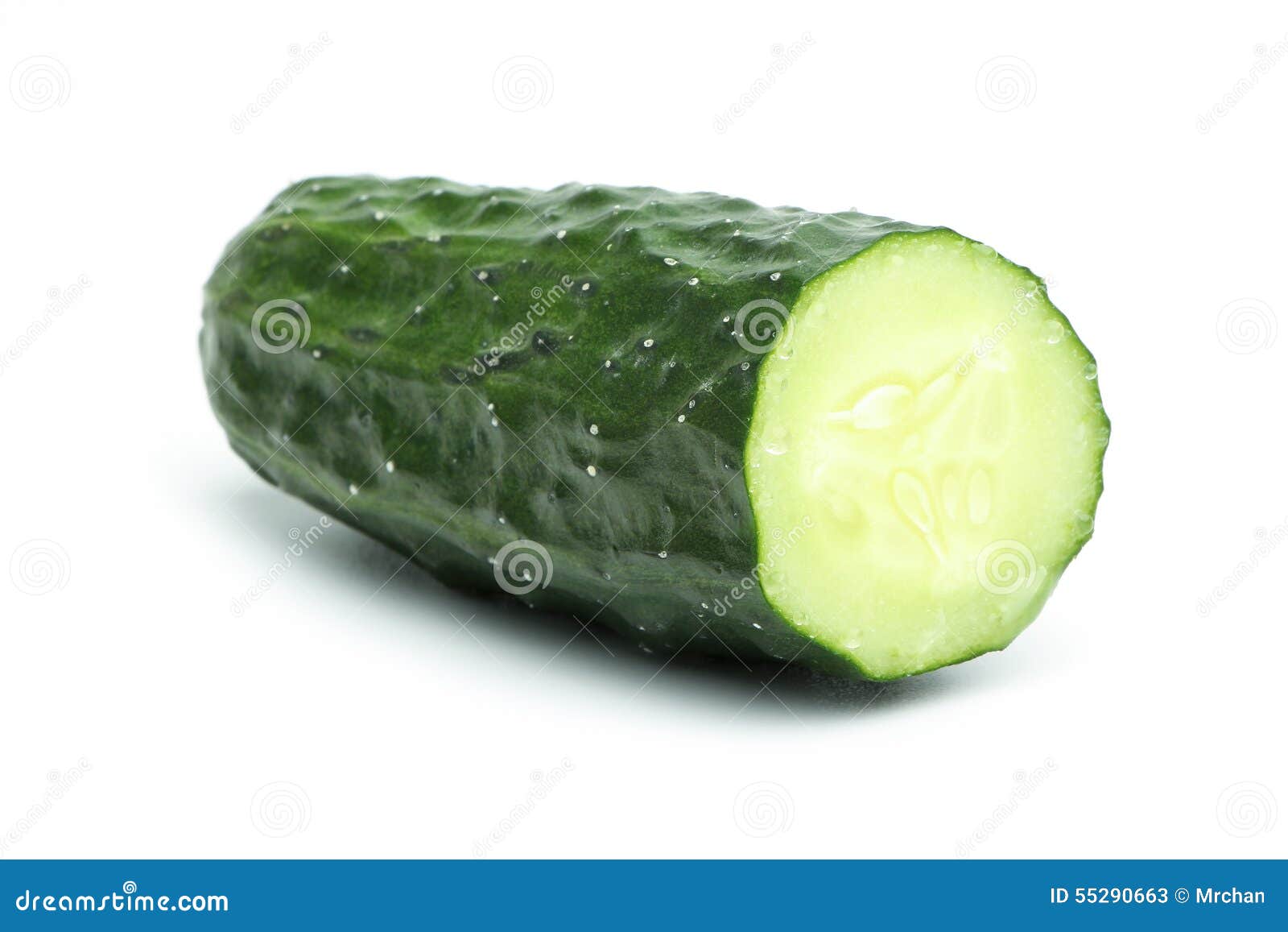 Cucumber on White stock image. Image of juicy, single 55290663