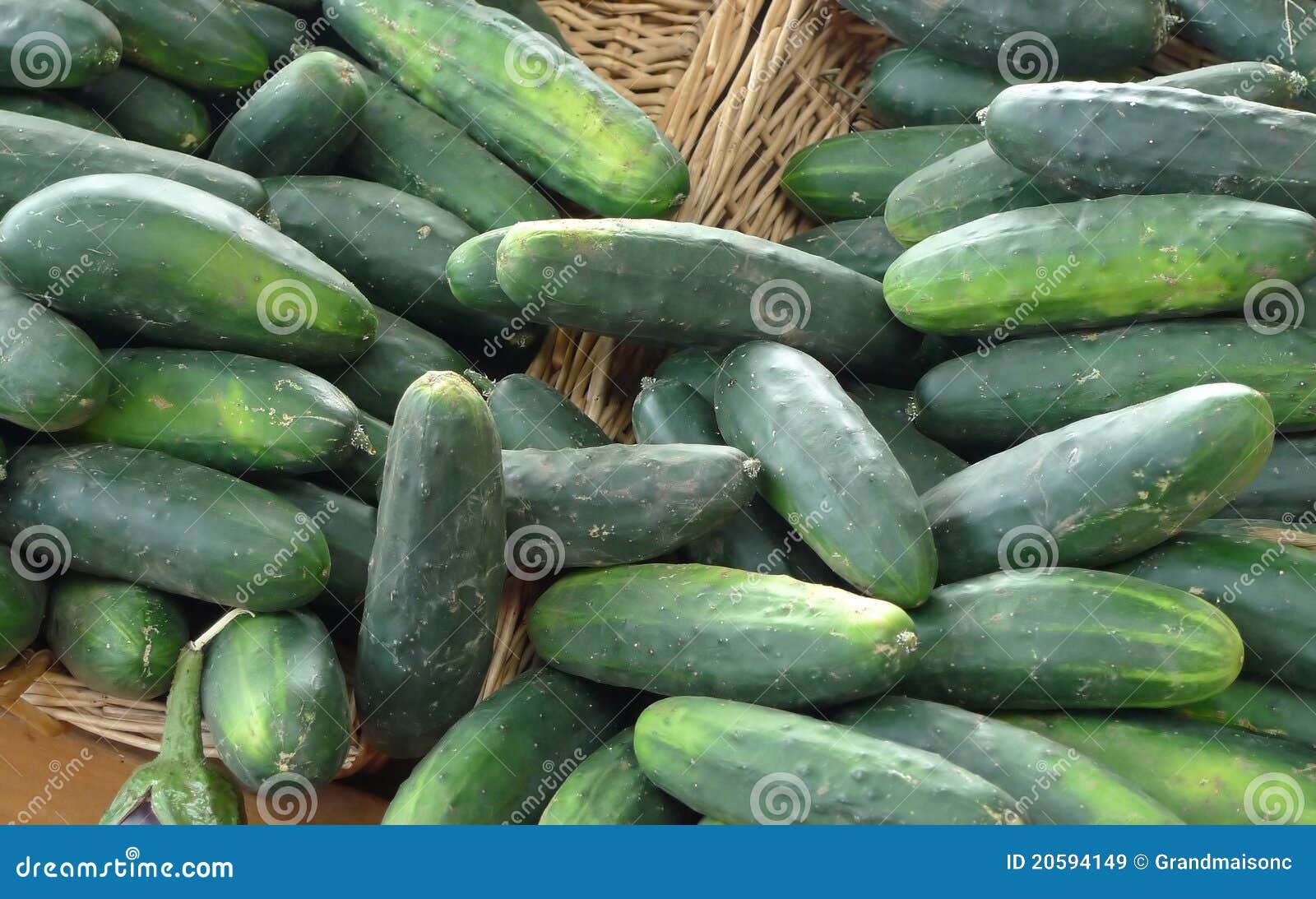 cucumbers in baskets