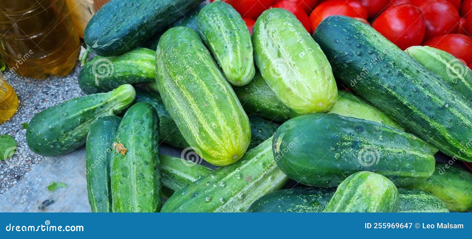 Cucumbers for Sale at a Bazaar in Croatia Stock Image Image of