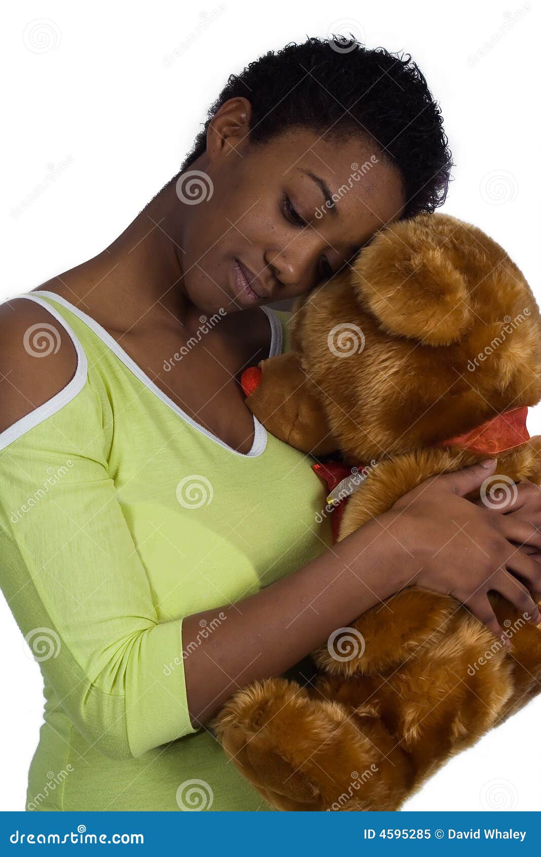 Cuddling with a teddy bear stock image. Image of face - 4595285