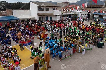 CUENCA, ECUADOR - DECEMBER 2, 2023: School Carnival, a Costumed