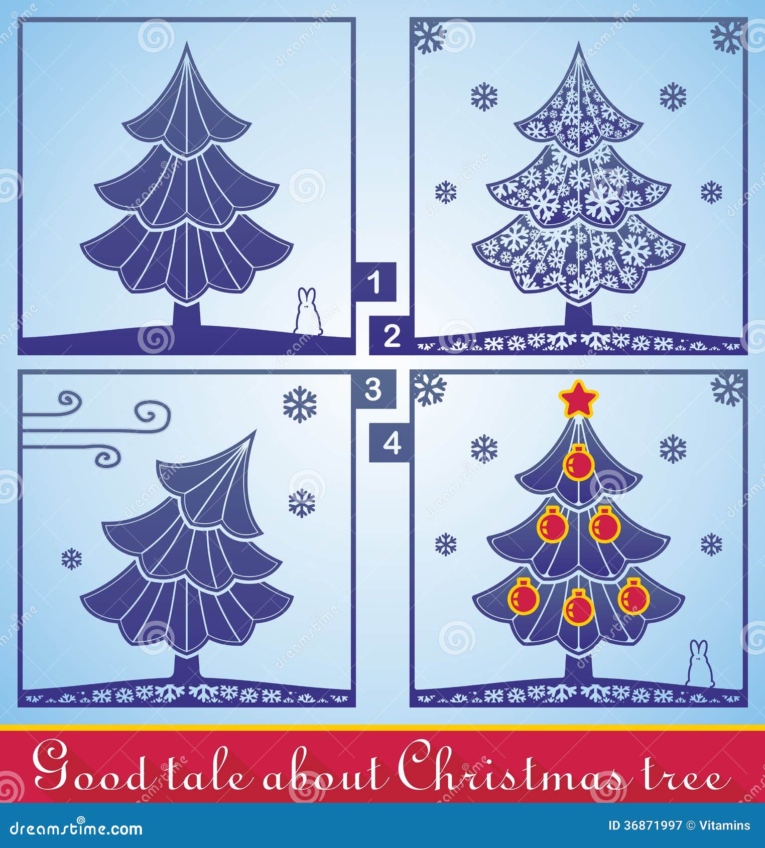 Cuento Corto Sobre El árbol De Navidad Ilustración del Vector - Ilustración  de invierno, muestra: 36871997