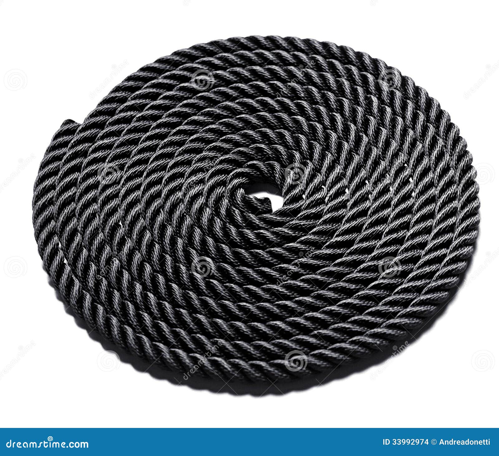 Cuerda negra en espiral foto de archivo. Imagen de entretejido - 33992974