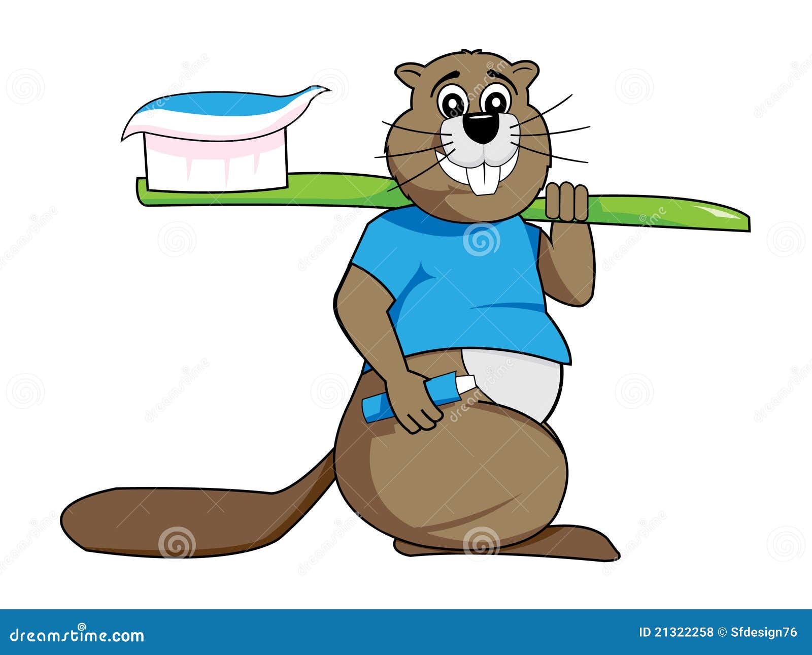 Cuidado Dental Castor Feliz Ilustración del Vector Ilustración de