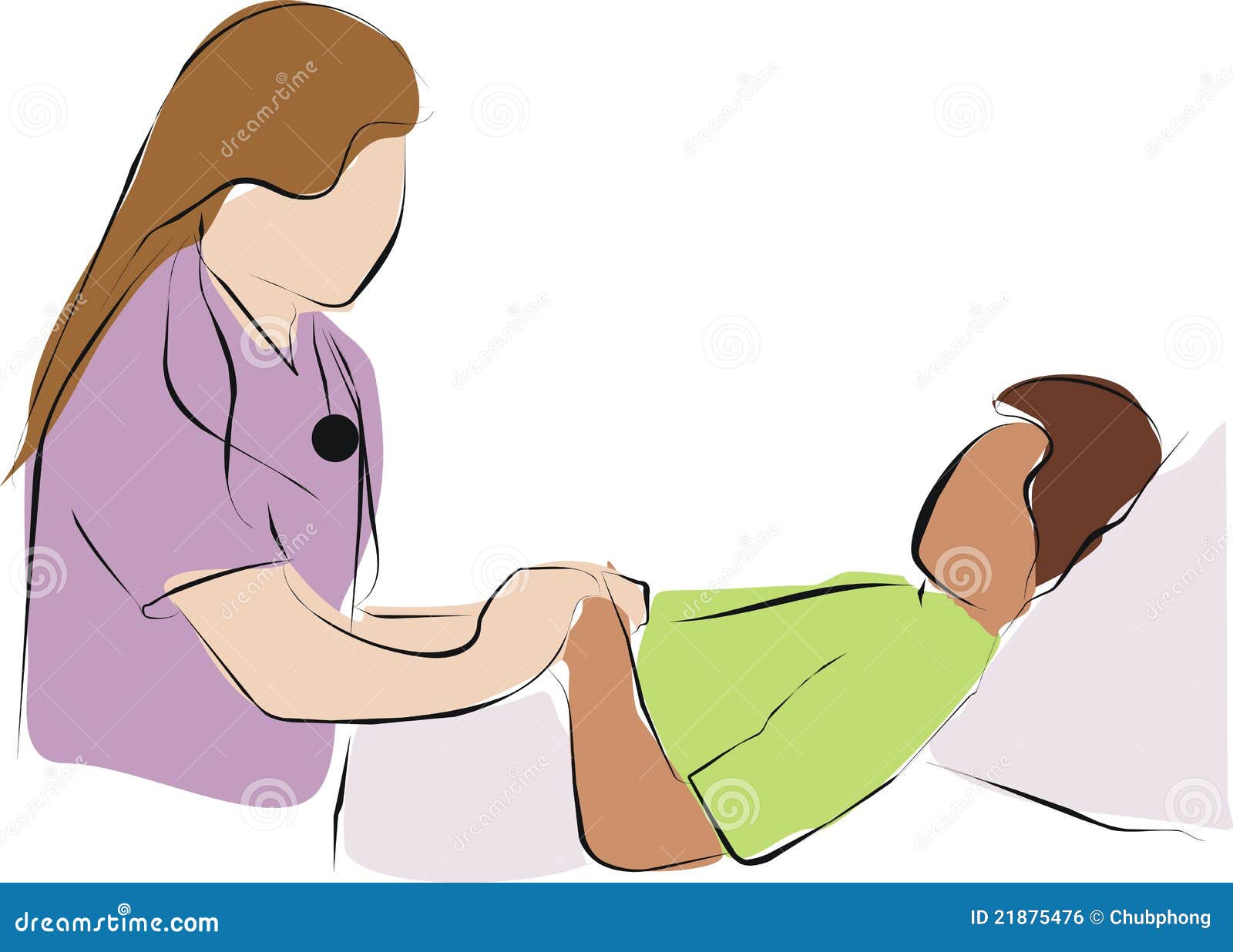 Cuidado Paliativo, Cuidado Del Doctor Stock de ilustración