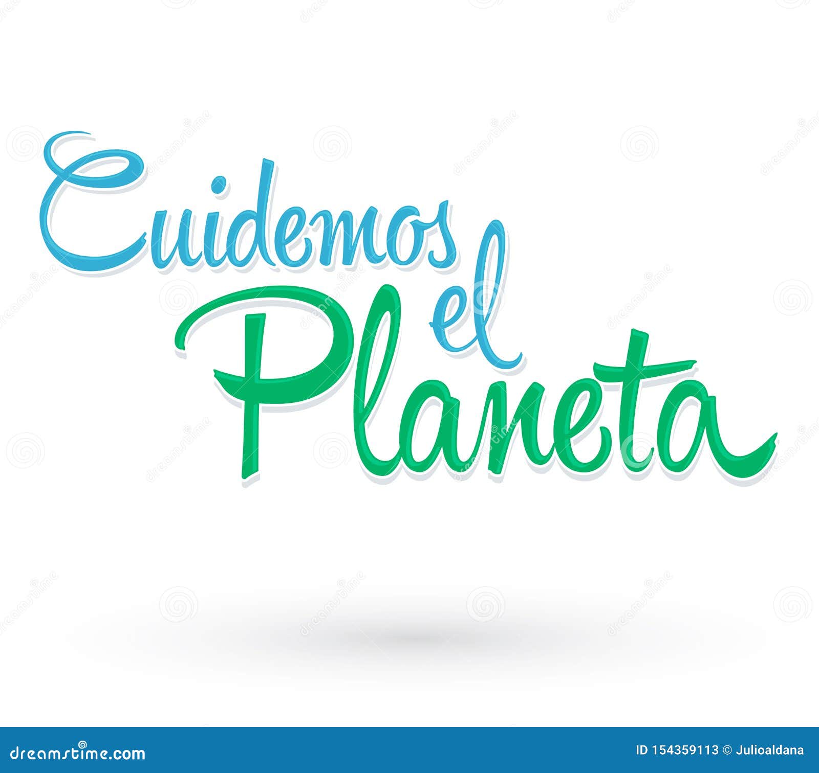 cuidemos el planeta, care for the planet spanish text  lettering.