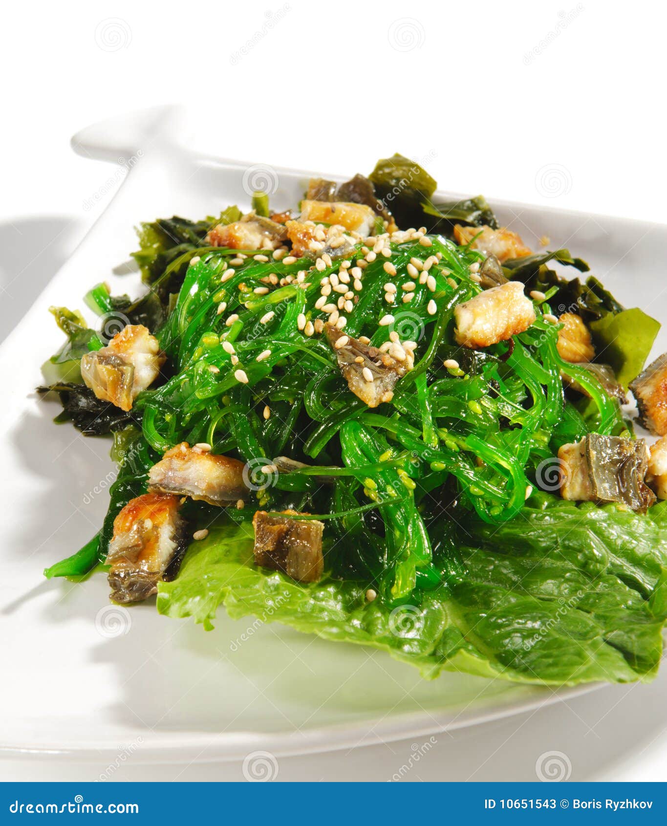 Cuisine Japonaise Salade D'algue Image stock Image du fond, lame