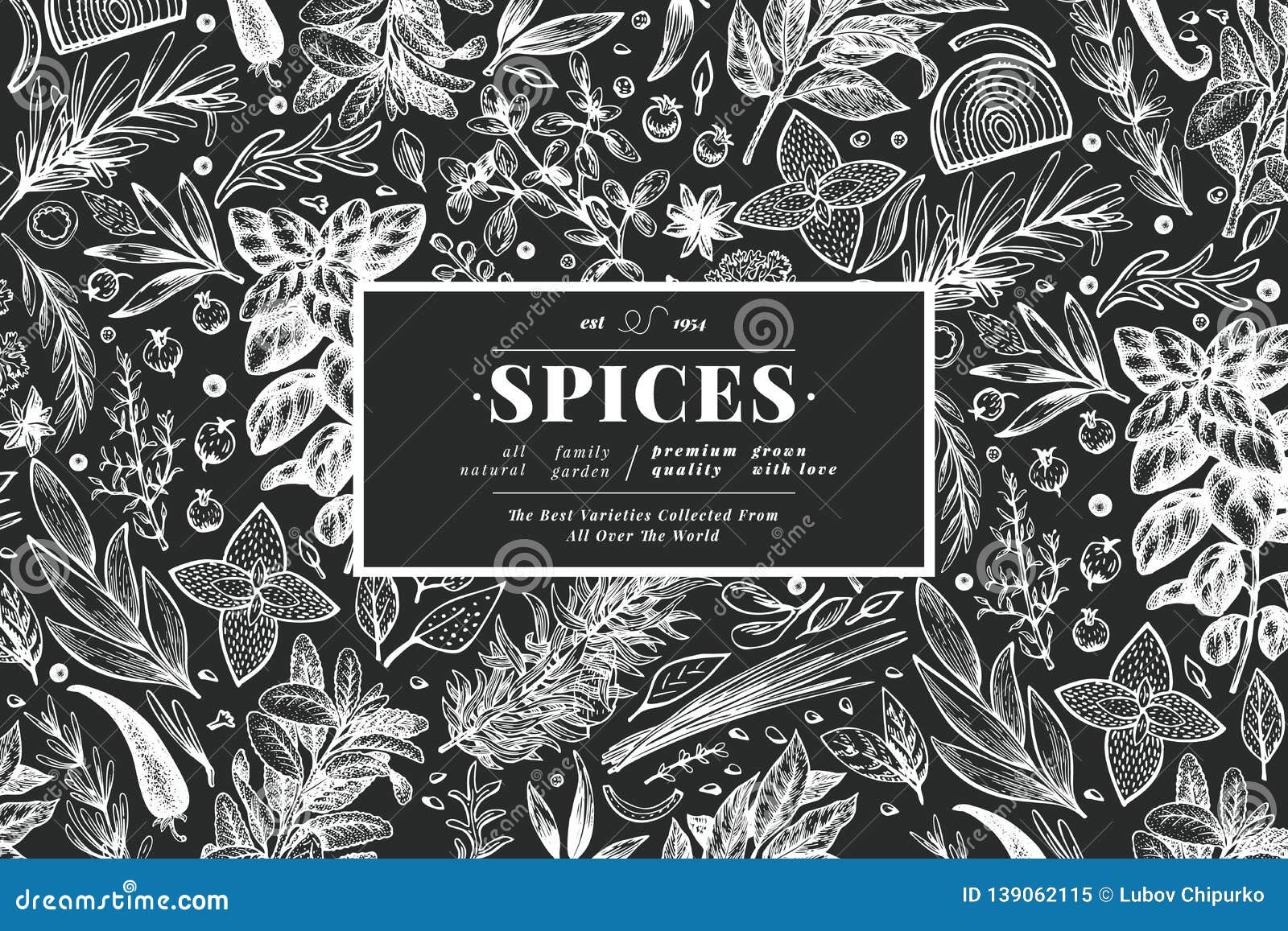 Download Culinary Herbs And Spices Banner Template. Vector Background For Design Menu, Packaging, Recipes ...