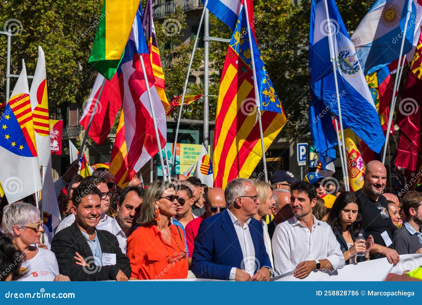 Barcelona, Spain - October 12 2022: National Day of Spain in Barcelona ...