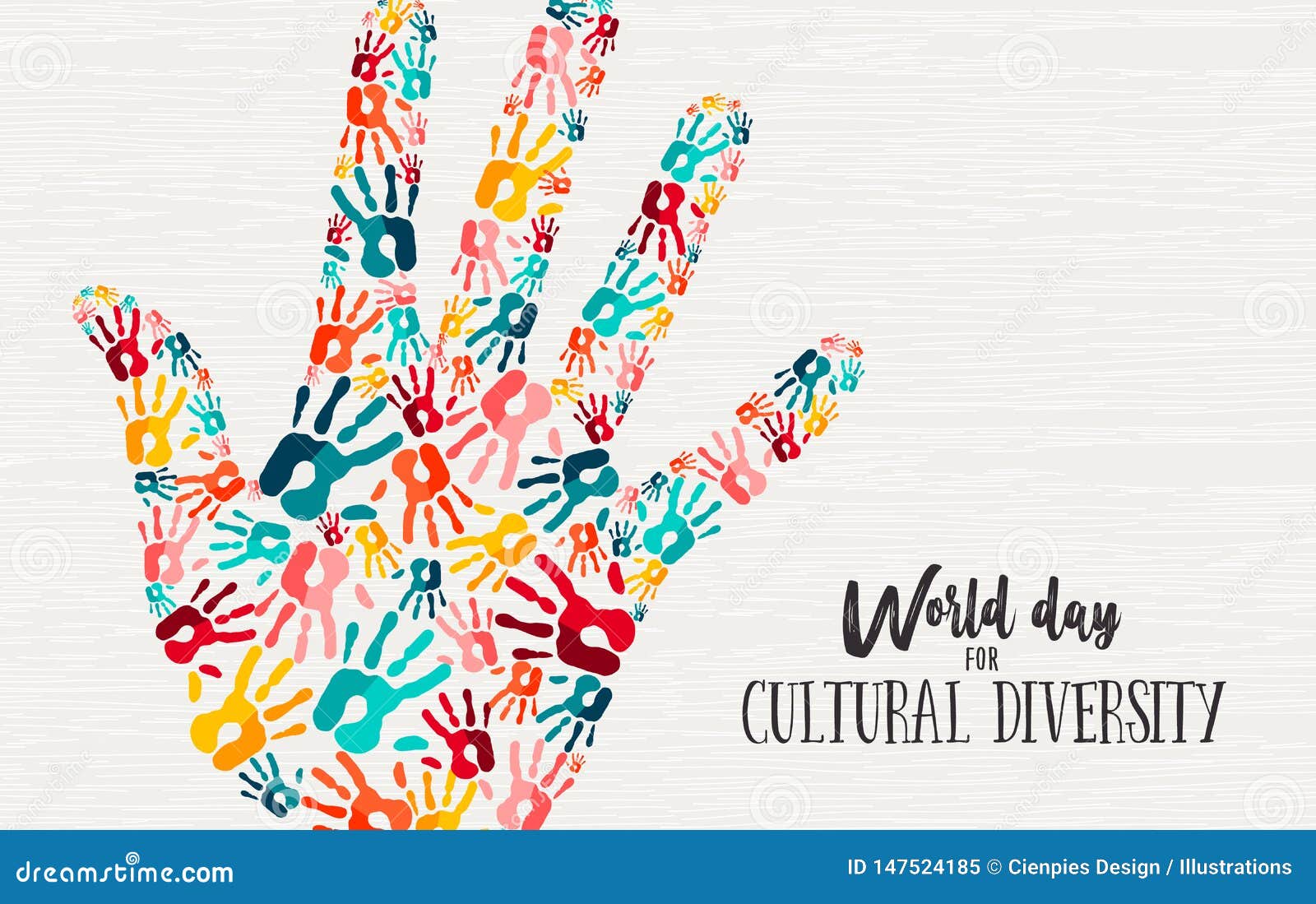 cultural diversity day diverse hand concept card