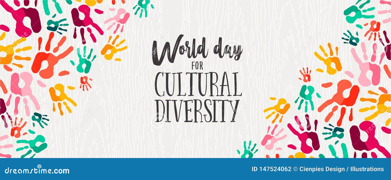 cultural diversity day banner of color human hands