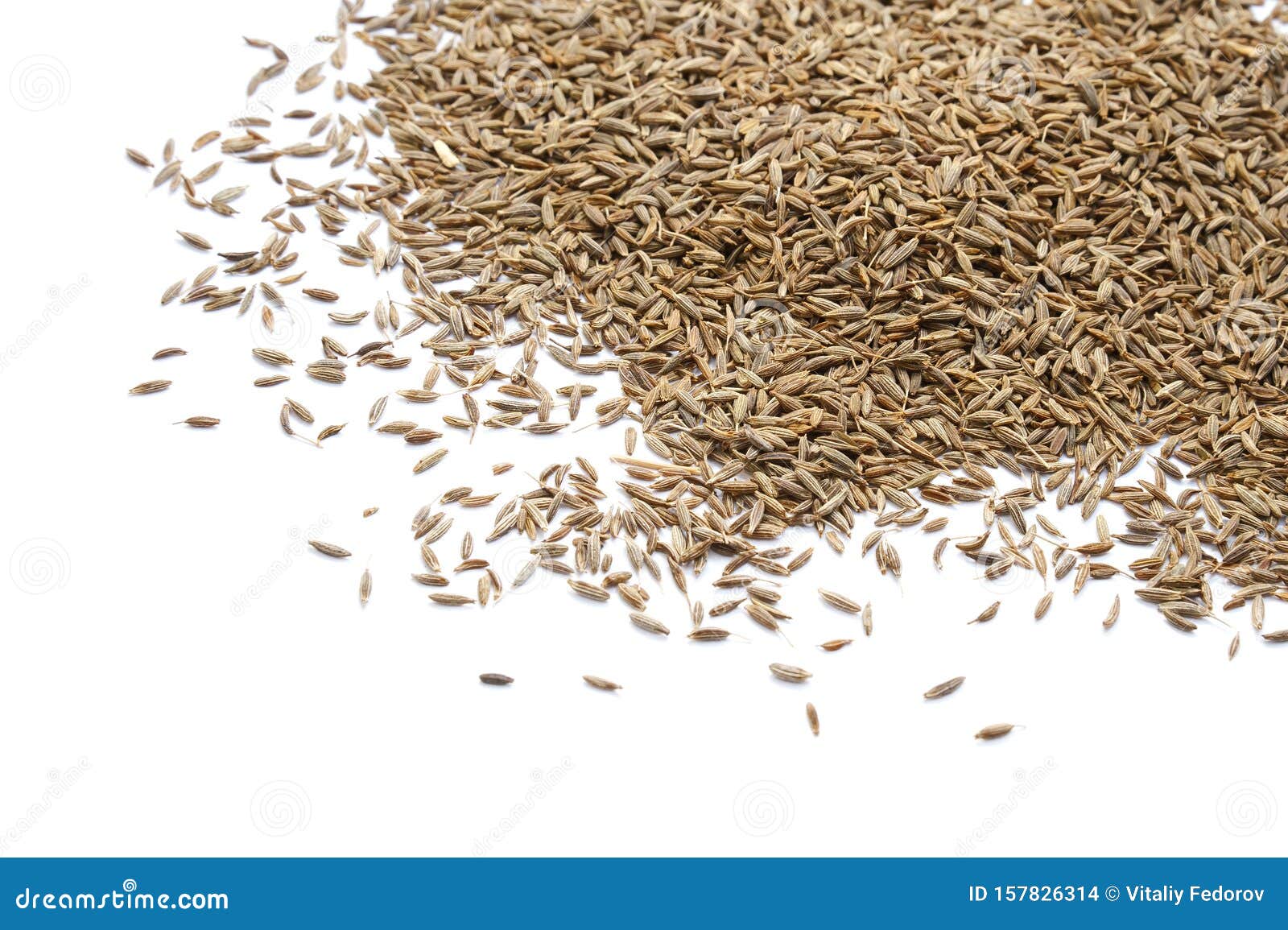 Cumin Seed Dry Aromatic Spice Isolated on White. Stock Photo Image of