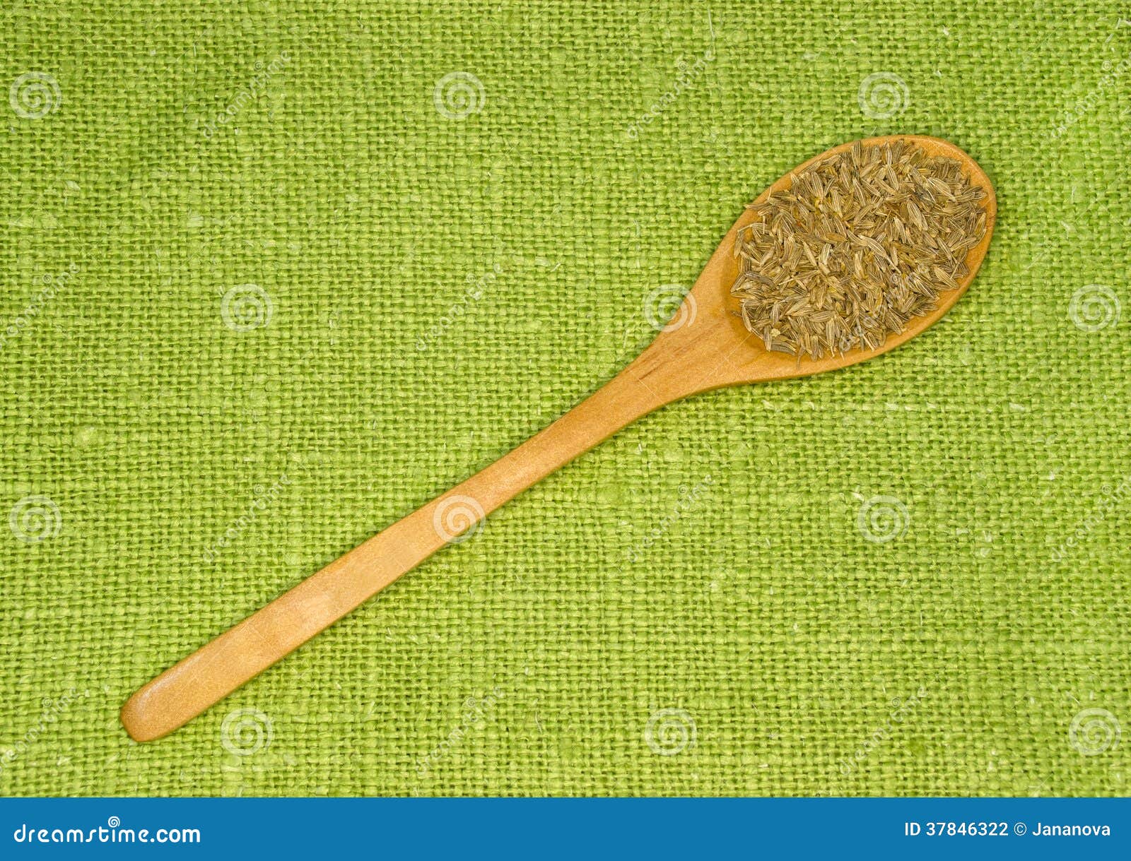 Cumin Seeds in a Spoon on a Green Leaf Stock Photo Image of healthy