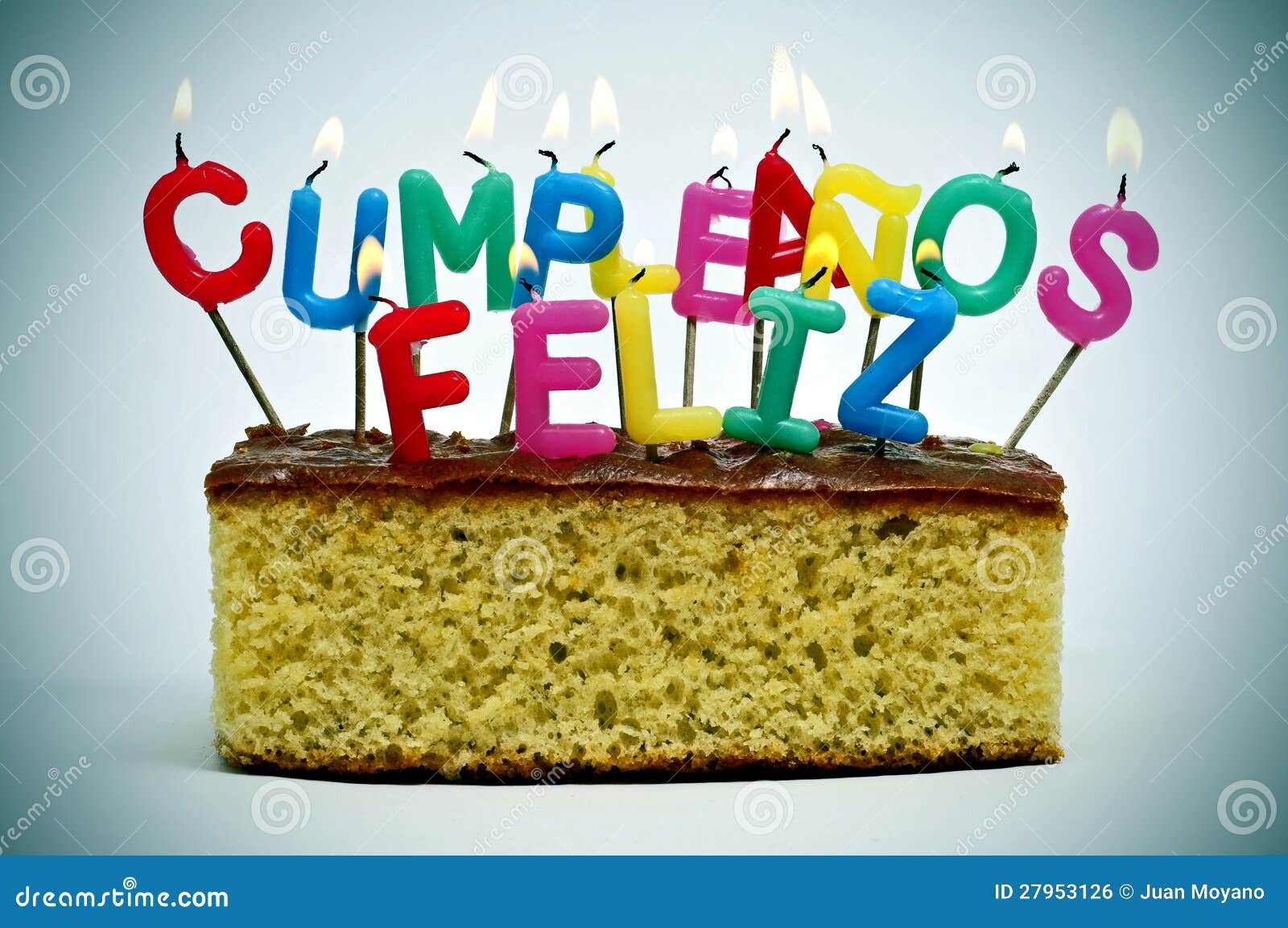 Cumpleanos Feliz, Happy Birthday in Spanish Stock Photo - Image of blue,  celebrate: 27953126