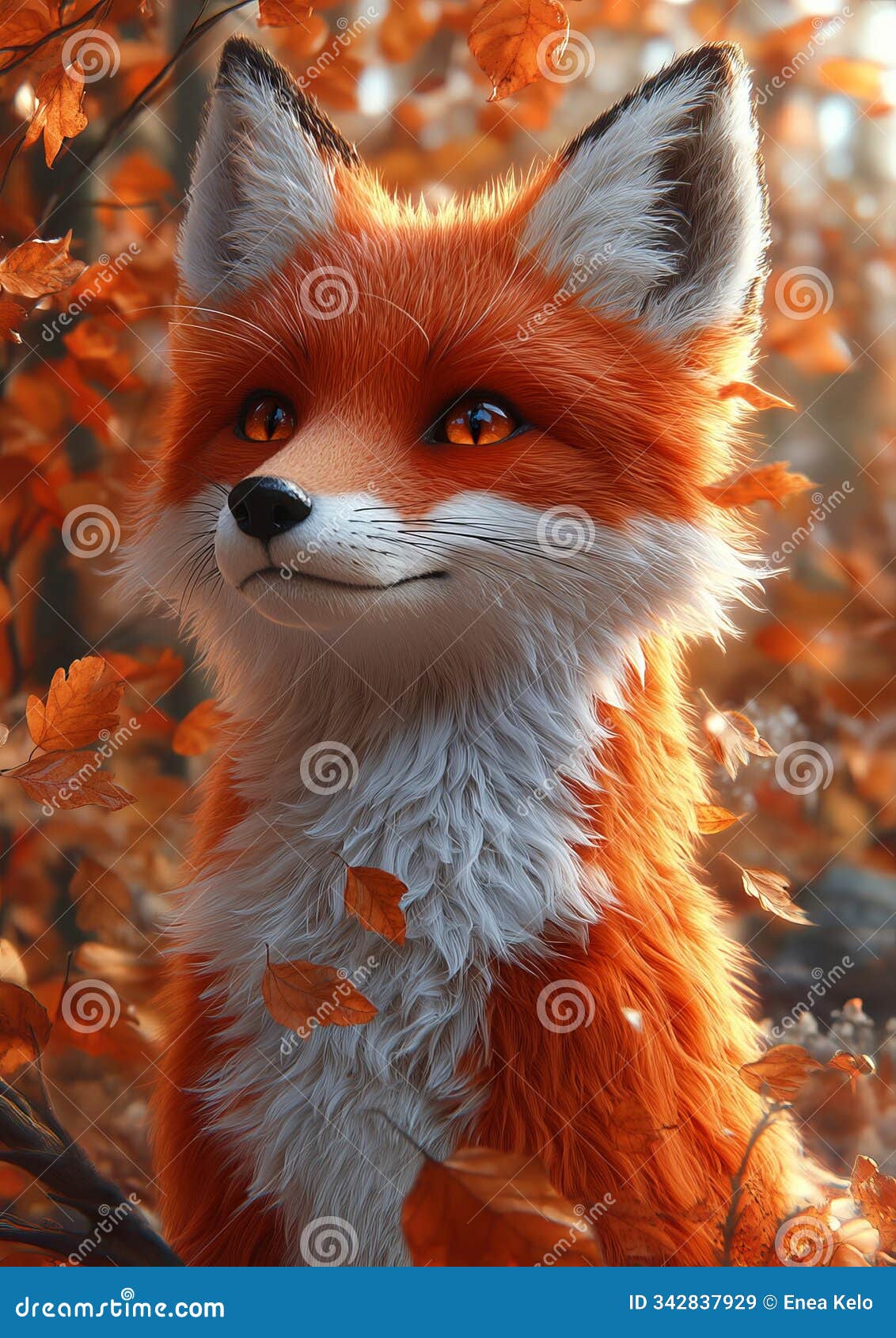 cunning red fox in autumn