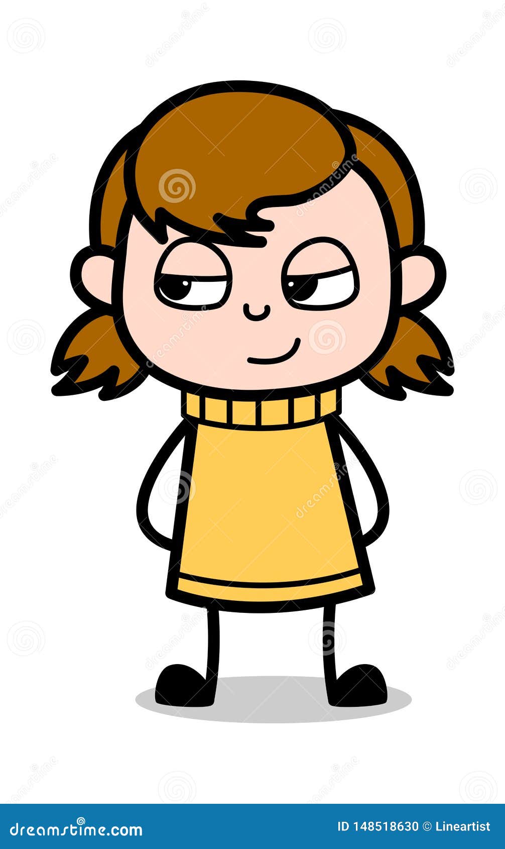 Cunning Smile - Retro Cartoon Girl Teen Vector Illustration Stock Illustration - Illustration of cute, female: 148518630 Cunning Smile - Retro Cartoon Girl Teen Vector Illustration Stock Illustration - Illustration of cute, female: 148518630