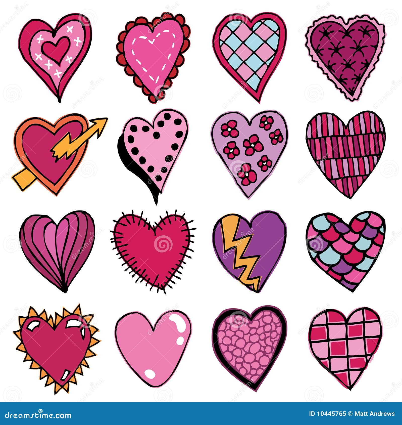 Cuori disegnati a mano