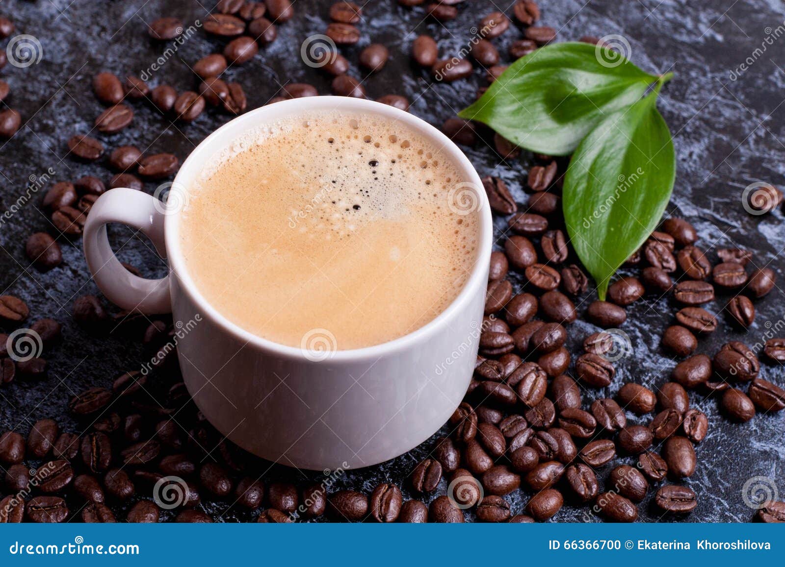 Cup of Americano on Coffee Beans Background Stock Photo Image of