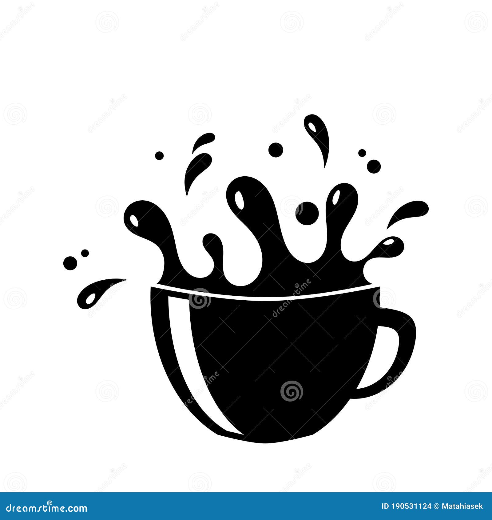 Cup and Beverage Splash Icon Over White Background Stock Vector