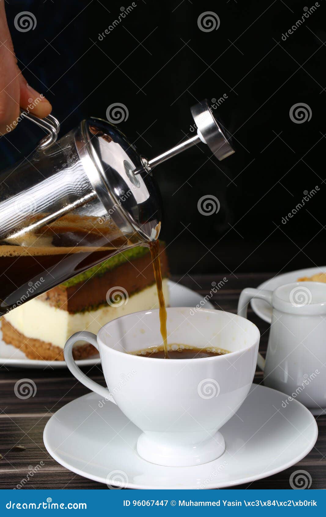 Cup of Black Coffee and French Press Stock Image Image of coffee