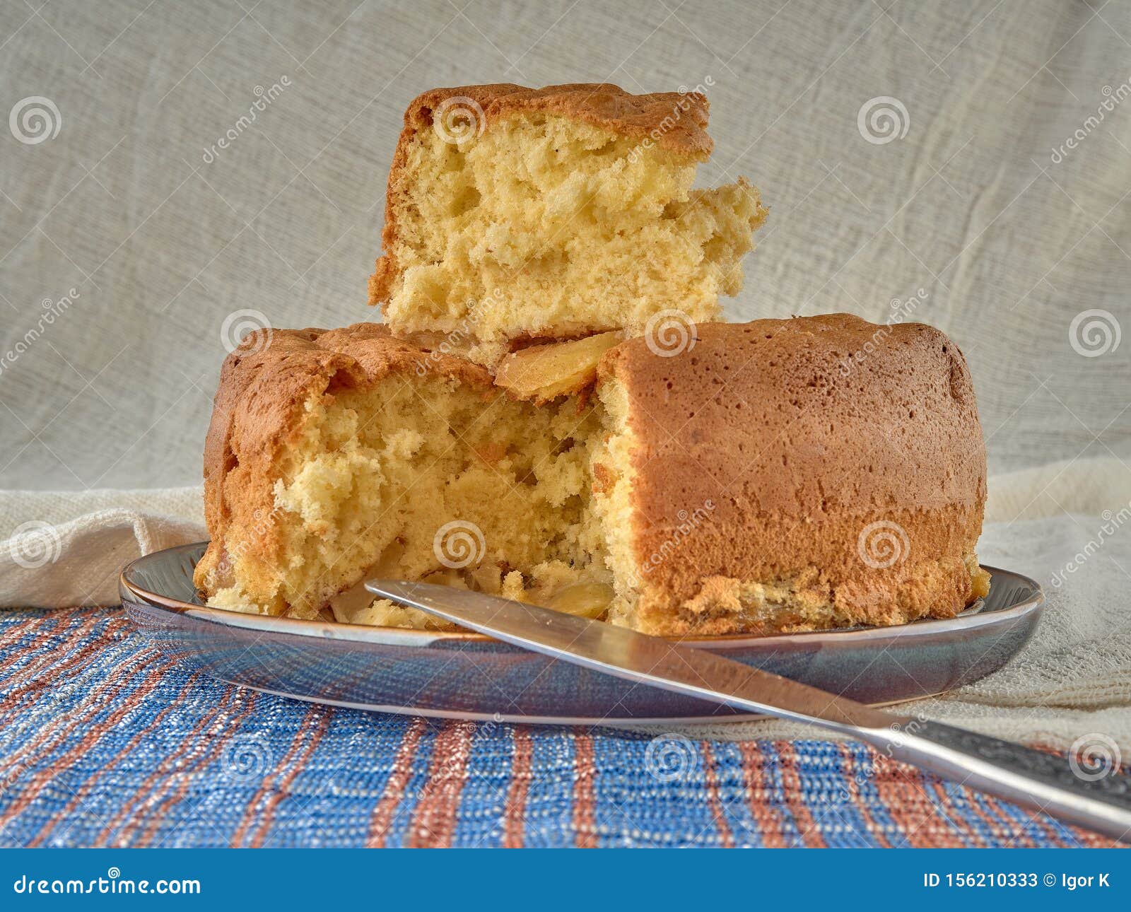 Cup of Black Tea.and a Biscuit Pie with Apples Stock Image Image of