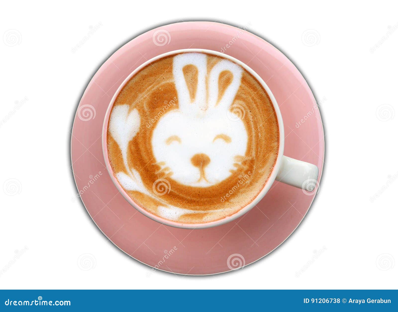 Cup of Bunny Latte Art Coffee Stock Photo Image of cafe, refreshment