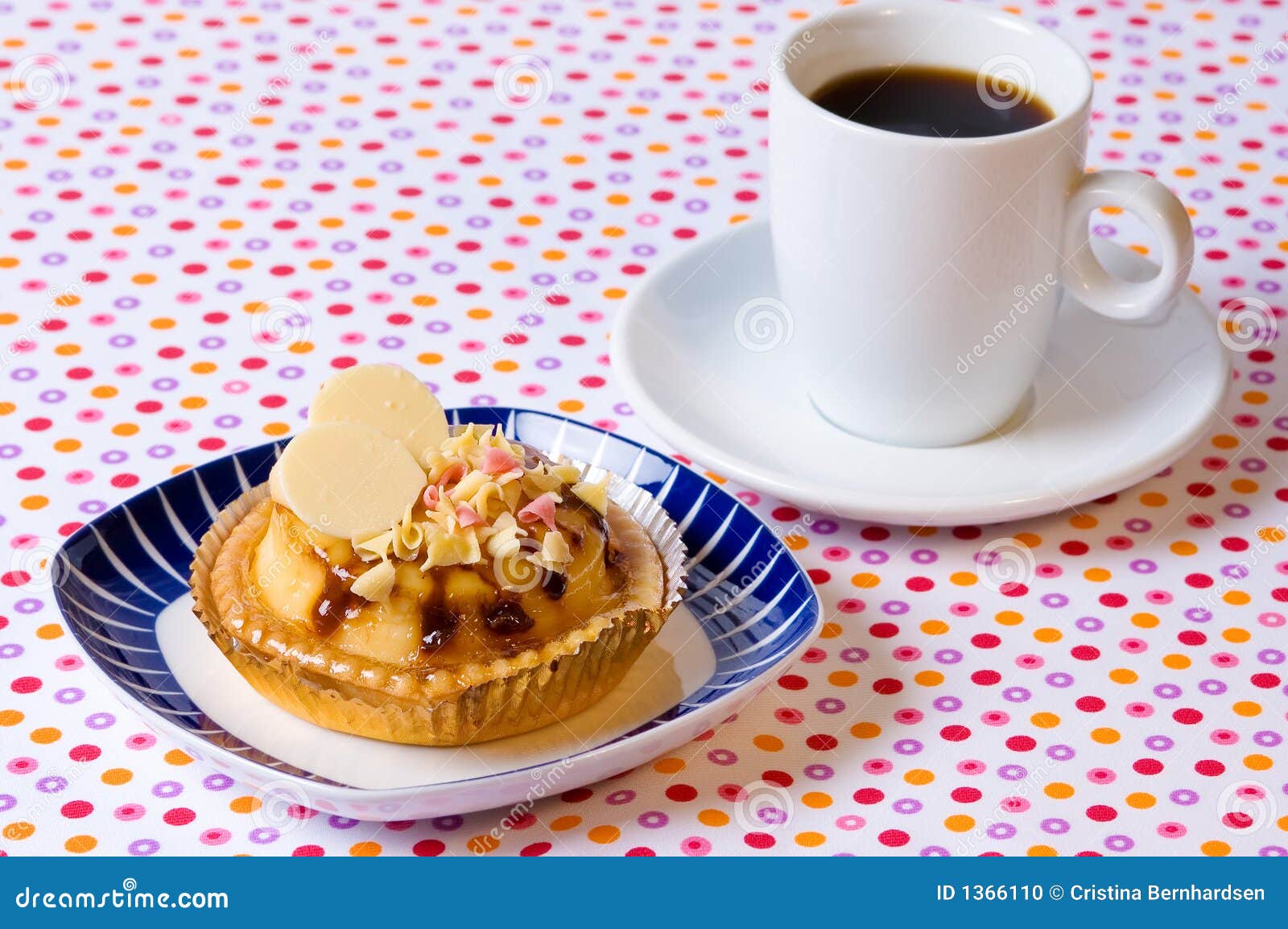 Cup cake and coffee stock photo. Image of food, colorful 1366110