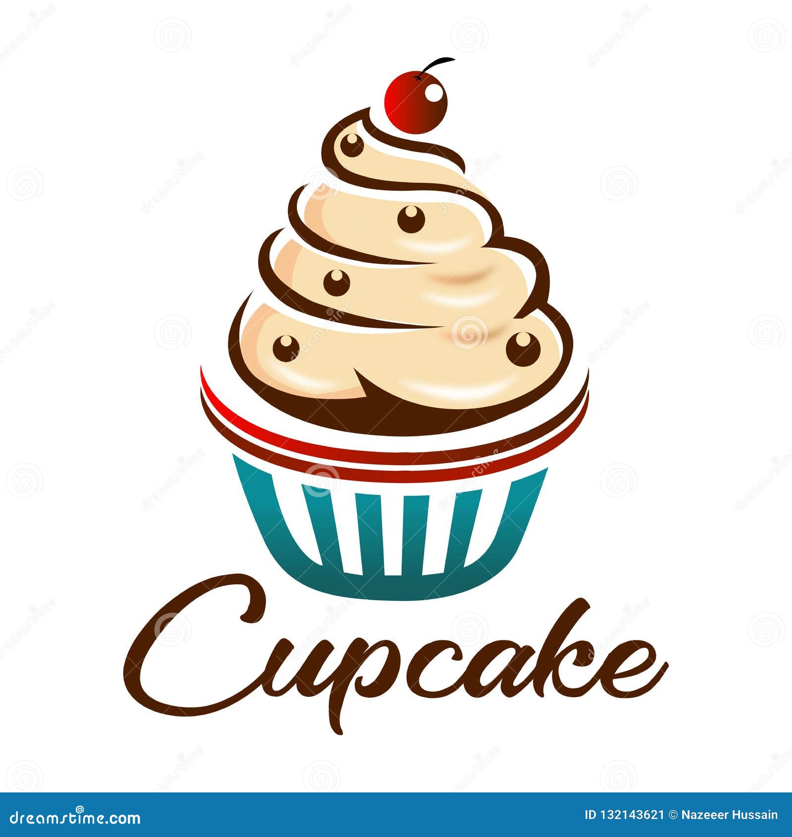 Cup cake logo for bakery stock illustration. Illustration
