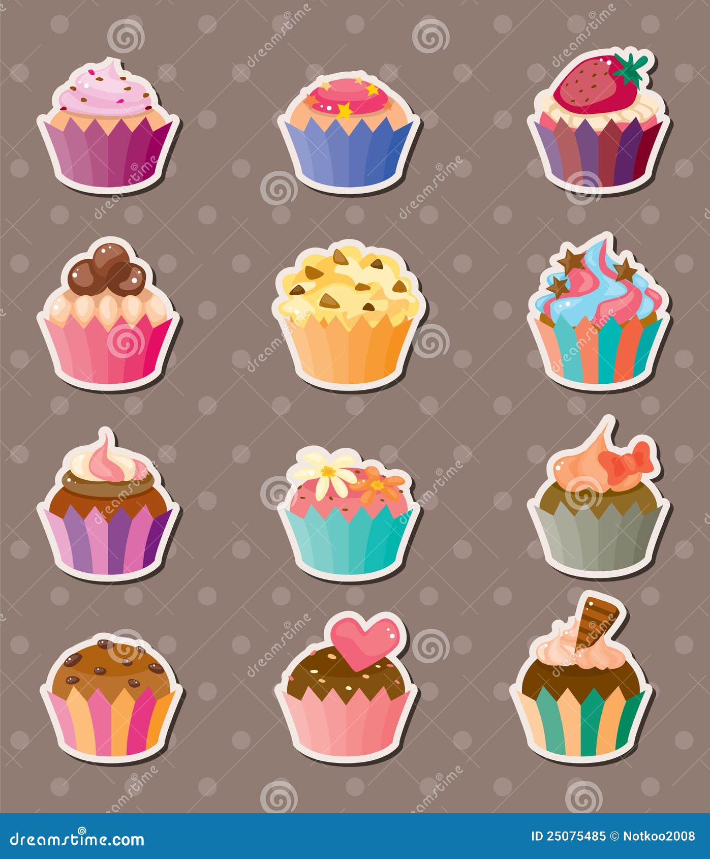 Cupcake Stickers Royalty Free Stock Photo Image 25075485